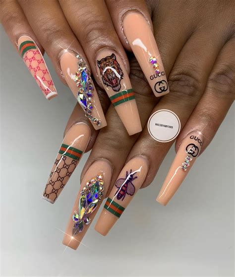 coffin gucci nails|large coffin nails.